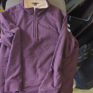 Eddie Bauer Men's Zip-Up Sweater in Purple